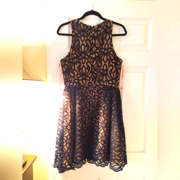 MONIQUE LHUILLIER Bridesmaids | Black Lace Sleeveless Dress - Picture 2 of 2